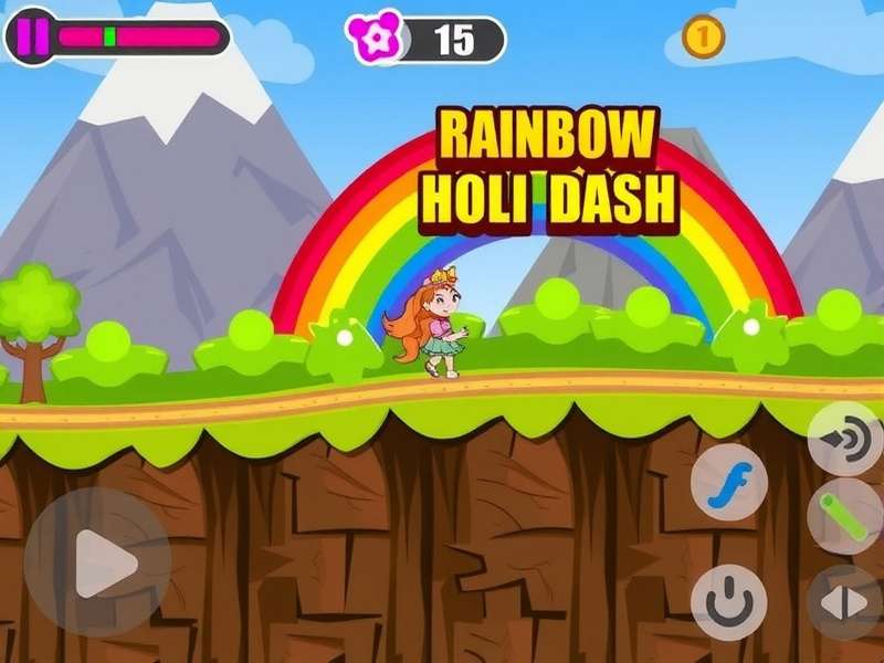 Rainbow Holi Dash Game Screenshot